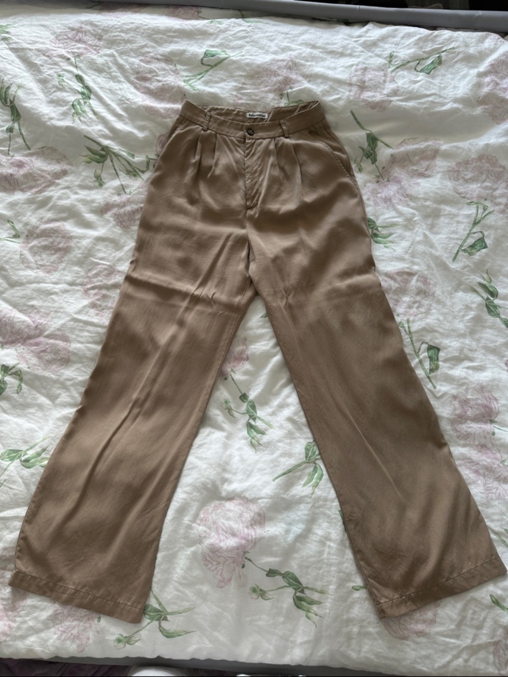 Reformation Tan Wide-Leg Trousers Never Worn NWOT
